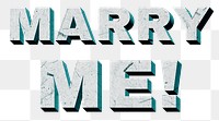 Mint green Marry Me! png vintage quote paper texture