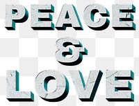 Green Peace &amp; Love png vintage quote paper texture