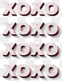 Xoxo png pink quote paper font typography