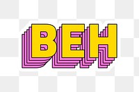 Beh png sticker retro layered typography
