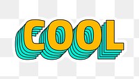 Cool png sticker retro layered typography