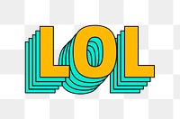 LOL word art png retro multilayered