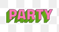 Party png sticker retro layered typography