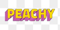 Retro multilayered peachy png word art