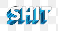 Png retro multilayered shit word art