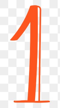 Number 1 png doodle typography