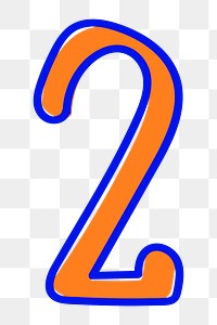 Number 2 png hand drawn typography