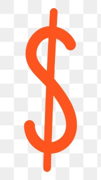 Dollar sign hand drawn png typography