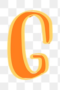 Letter G doodle png typography