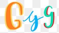 Letter G hand drawn typography png set