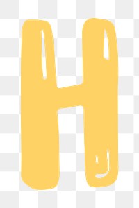 Letter H doodle png typography | Free PNG Sticker - rawpixel