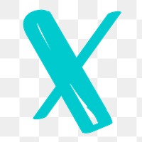 Letter X png doodle typography