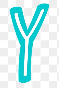 Letter Y doodle png typography