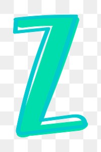 Letter Z png doodle typography