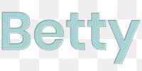 Betty polka dot png typography text