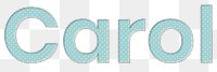 Carol name png polka dot typography word