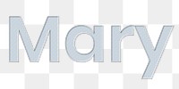 Mary female name typography png