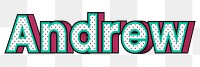 Andrew name png retro dotted style design