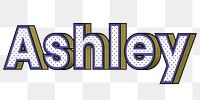 Ashley name png halftone shadow style typography