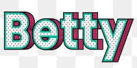 Betty name png retro dotted style design