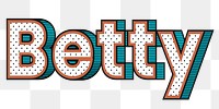 Female name Betty typography word