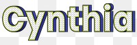 Cynthia png female name typography text