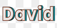 Male name David typography word