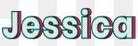 Dotted Jessica female name png retro