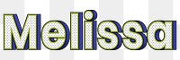 Melissa name png retro dotted style design