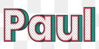 Paul male name png retro polka dot lettering