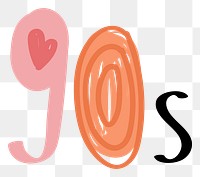 Word art png 90s doodle lettering colorful