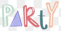 Party word png doodle lettering