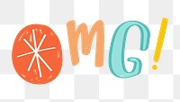 Png Omg! word doodle typography for kids