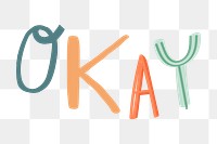 Png okay doodle word colorful typography
