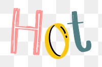Hot word doodle png hand-lettering typography