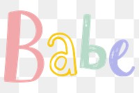 Png babe word doodle font