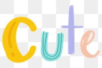 Cute typography png doodle text