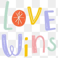 Love wins word typography png 