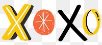 XOXO typography png doodle text