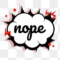 Png nope word speech bubble comic clipart