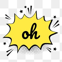 Png colorful oh word speech bubble comic lettering