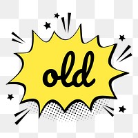 Png colorful old speech bubble comic lettering