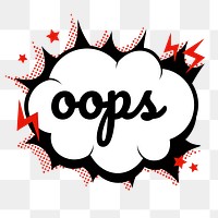 Png oops word speech bubble comic clipart