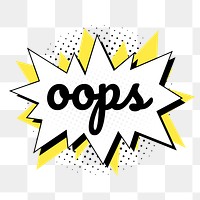 Png oops word speech bubble comic calligraphy clipart