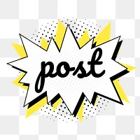 Png post word speech bubble comic calligraphy clipart