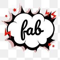 Png fab word speech bubble comic clipart