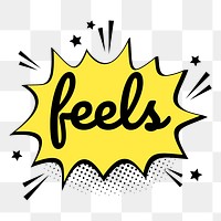 Png colorful feels word speech bubble comic lettering