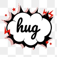 Png hug word speech bubble comic clipart