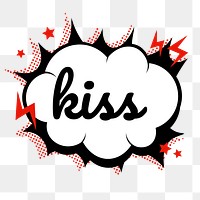 Png kiss text cartoon speech balloon typography