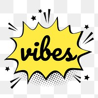 Png vibes word speech bubble comic calligraphy clipart